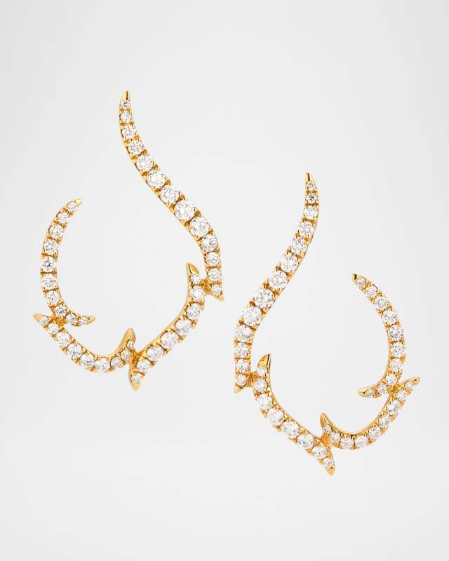 Diamond Game 18K Yellow Gold Front-to-Back Diamond Flame Earrings